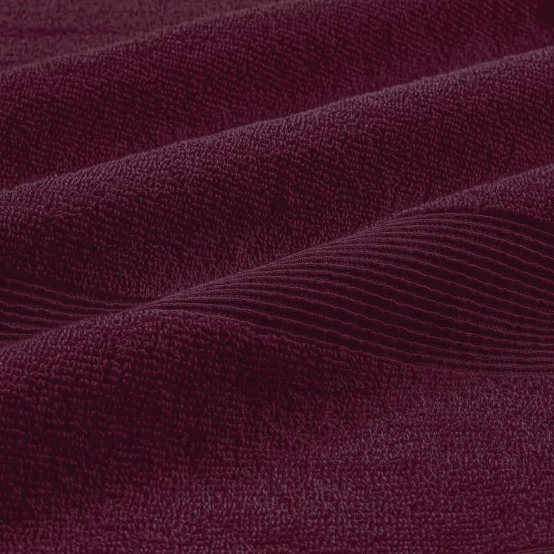 Belizzi Home 8 Piece Towel Set 100% Ring Spun Cotton, 2 Bath Towels 27x54, 2 Hand Towels 16x28 and 4 Washcloths 13x13 - Ultra Soft Highly Absorbent Machine Washable Hotel Spa Quality - Burgundy - Image 2